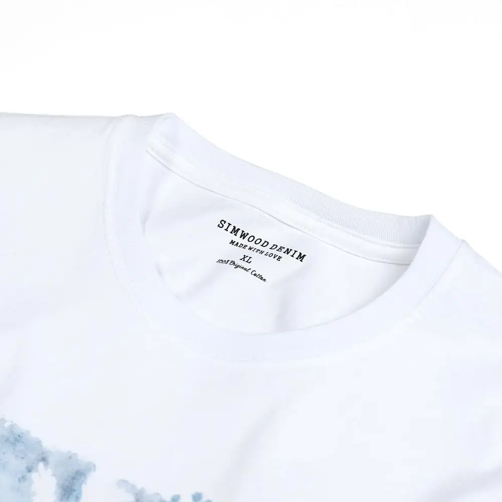 SIMWOOD 2020 metų Vasaros Naujos meninės print t-shirt vyrams medvilnės atitikimo pora marškinėliai kvėpuojantis prekės ženklo drabužių viršūnes SJ120092
