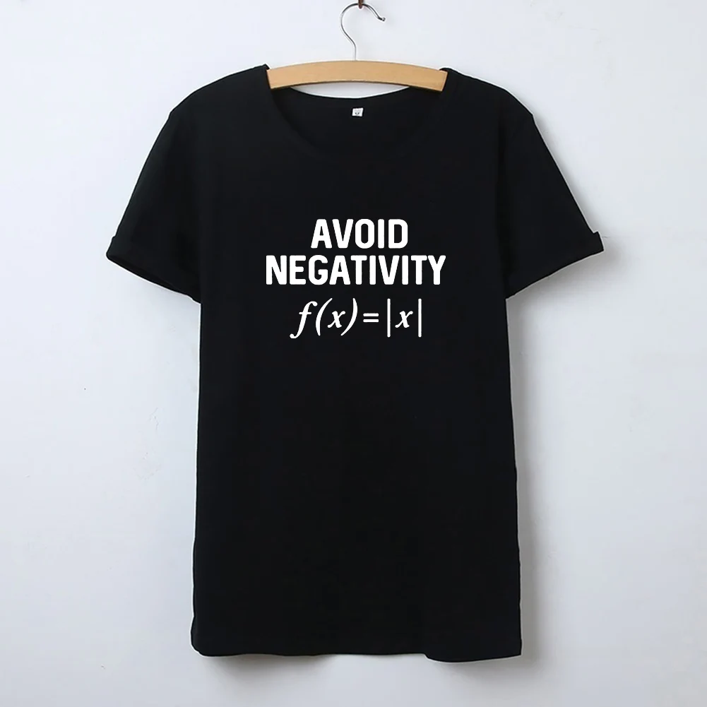 Išvengti Negatyvumo Spausdinti trumpomis Rankovėmis Marškinėlius Moterims trumpomis Rankovėmis O-kaklo Medvilnės Marškinėliai Femme Black White T-shirt Moterims Viršų
