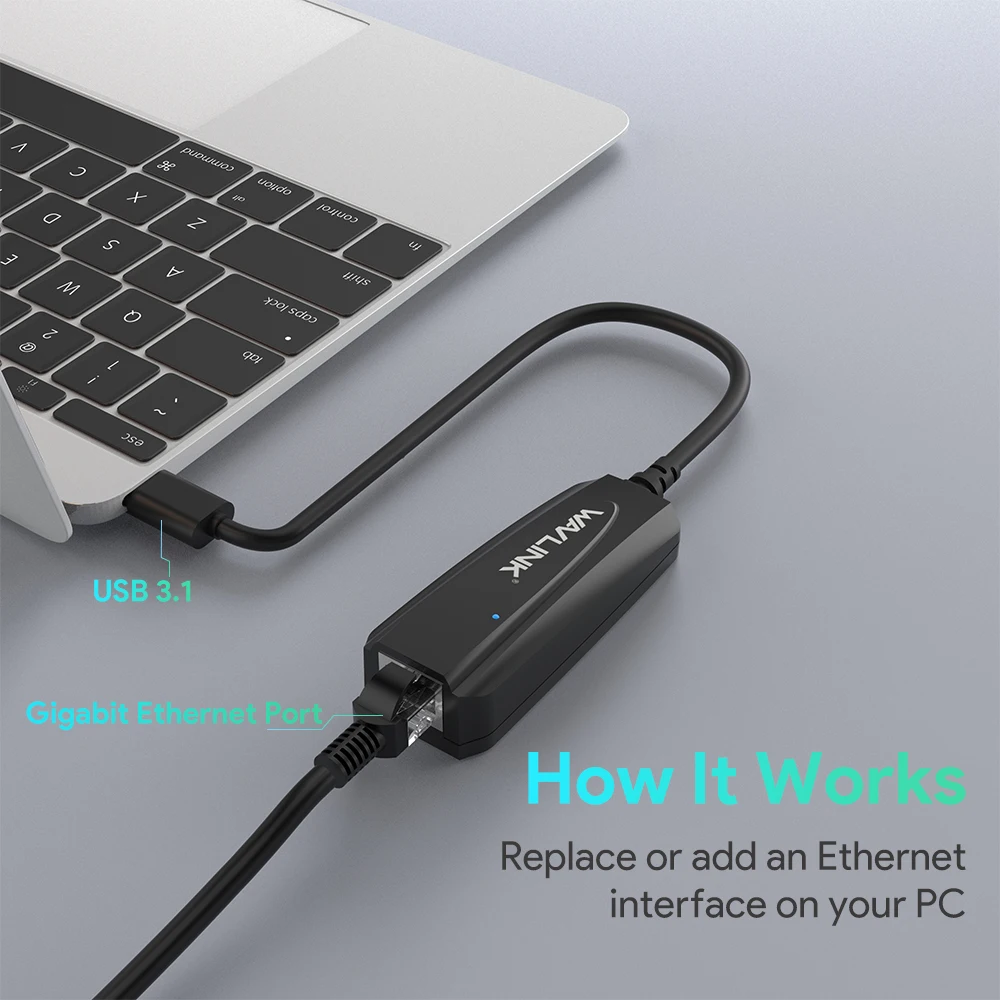 USB C Gigabit Ethernet Tipo C 10/100/1000M Adapteris+RJ45 Gigabit Ethernet LAN Prievadas USB 3.1 Gen1 5Gbps, Skirta 