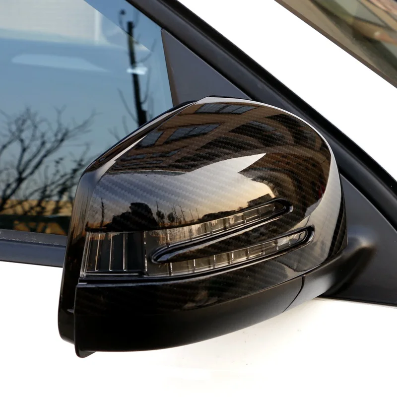 Anglies Pluošto Stiliaus Automobilio galinio vaizdo Veidrodėlio Dangtelį Dekoro Lipduko Apdaila Mercedes Benz ML W166 2012-15 Šildomi Modifikuotų Lipdukai