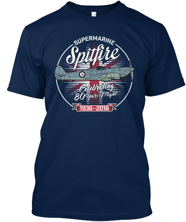 Švenčia 80 Metų, Skrydžio - Supermarine Spitfire T-Shirt (S-3Xl)Naujas Vasaros Vyrų Vasaros Stiliaus trumpomis Rankovėmis Priežastinis Marškinėliai Tees