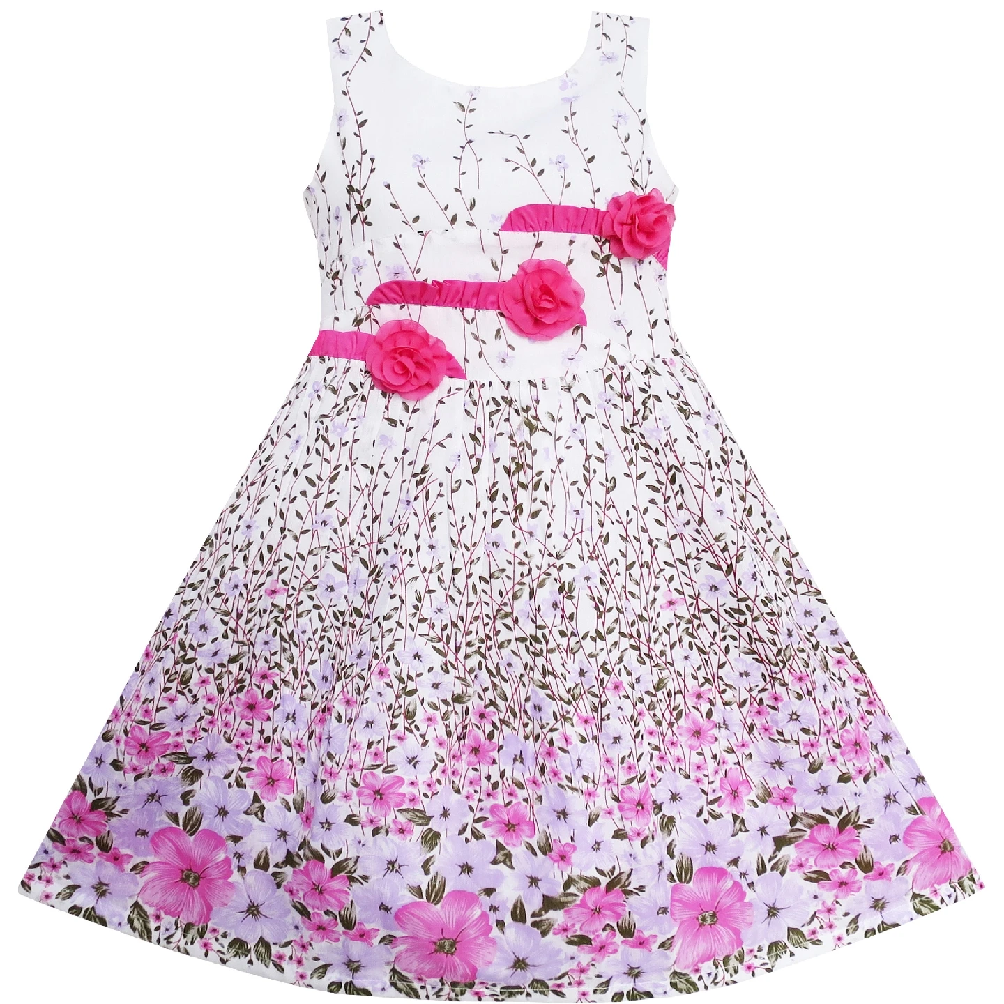 Mergaičių Suknelė Violetinė Paisley Gėlių Dvigubas Laivapriekio Kaklaraištis Vaikams Drabužių Dydis 2020 Metų Vasaros Princesė Vestuvių Suknelės, Šaliai, Vaikų Drabužiai