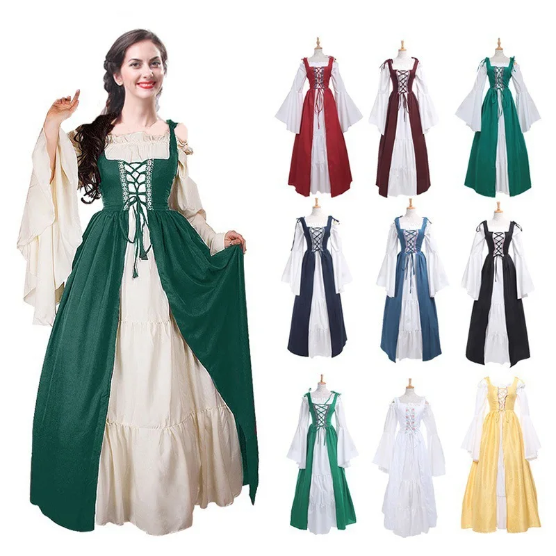 2019 Naujas Viktorijos Amžiaus Klasikinės Ir Viduramžių Vidurio Europos Stiliaus Prabangos Moterų Cosplay Kostiumai Šalis Dress Helovinas Kostiumai