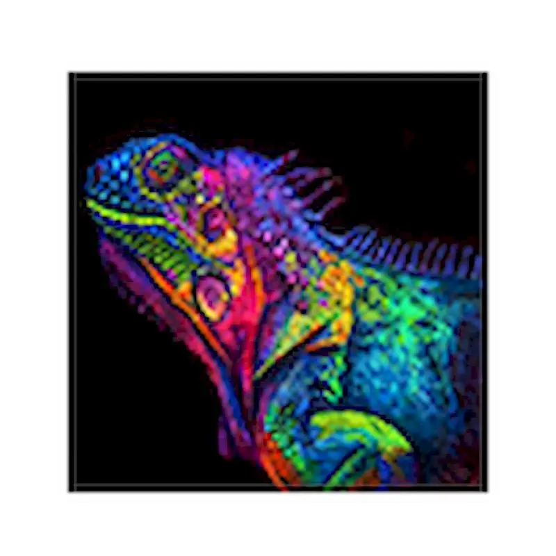 Chameleonas Dažymas Skaičių Gyvūnų, Ant Drobės Su Įrėminti 40x50 Akriliniai Dažai Suaugusiems 