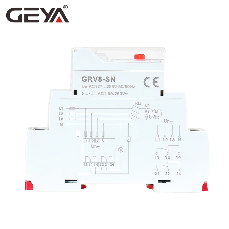 Nemokamas Pristatymas GEYA GRV8-S 3 Etapas Skaitmeninis Ekranas Įtampos Relės 8A 2SPDT Stebėjimo Fazės Relė Auto Reset LCD Relė