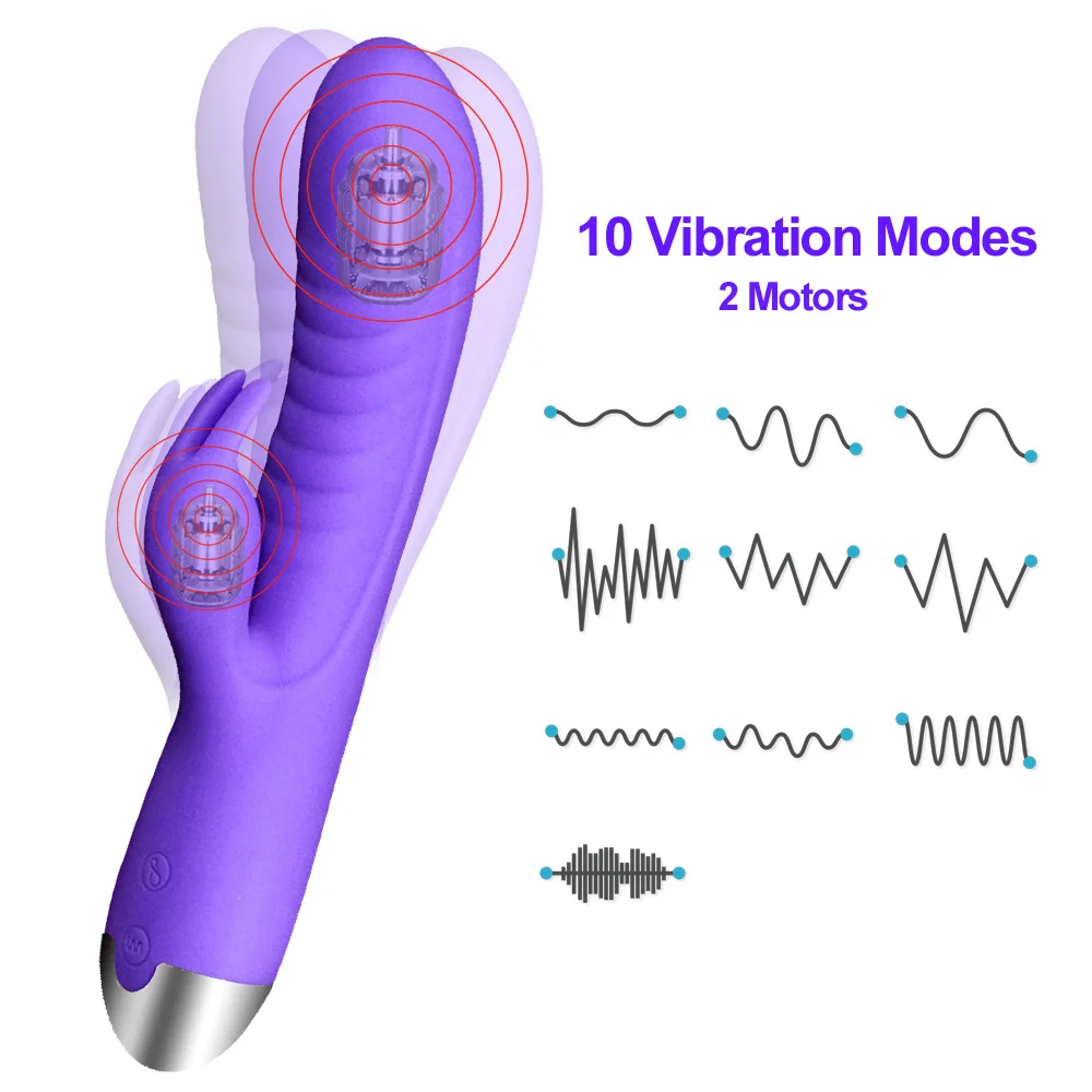 G Spot Dildo Rabbit Vibratorius Moterims Dviguba Vibracija Silikono Moterų Makšties Klitorio Massager Sekso Žaislai Moterims/Suaugusieji
