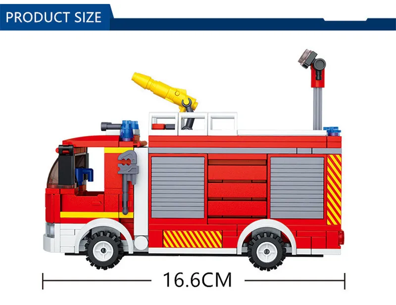 343Pcs Miesto Vandens Bakas Fire Truck Automobilių Statyba Blokai, Rinkiniai Rinkinį įranga, biuro įranga, Statybos Plytų Švietimo Žaislai Vaikams