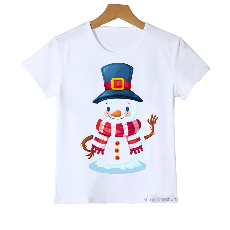 Juokinga Grinch Sniego T-marškinėliai berniukams/mergaitėms Mielas vasaros marškinėliai viršuje Harajuku spausdinti balti marškiniai Kalėdų mados vaikai aprengti