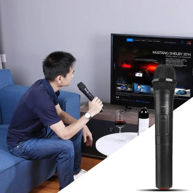 V10 Smart Bevielis Mikrofonas 261.80 MHz Namuose, Šaliai, Rankinės Mic su USB Imtuvas Karaoke Studiją Radijo Kalbos Garsiakalbis