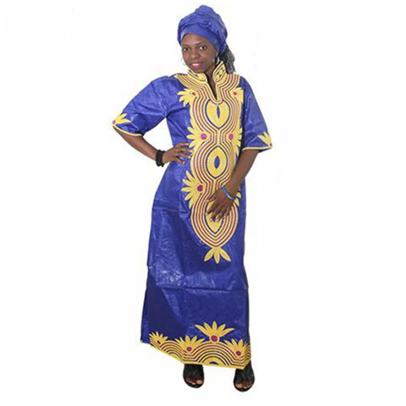 MD tradicinių afrikos suknelės pietų afrikos ponios drabužiai ilga suknelė ir headwrap afrikos rinkiniai moterų afrikos heidi bazin suknelės