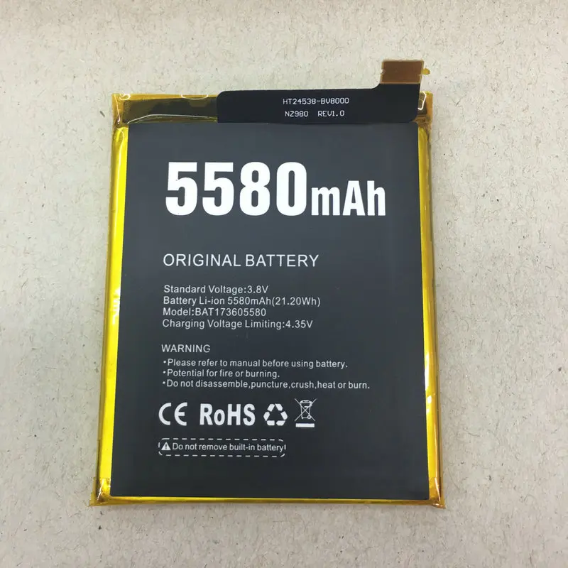 Baterija Originalą Doogee S60 & S60 lite Pakaitinis Akumuliatorius Li-polimero Bateria 5580mAh Testuotas