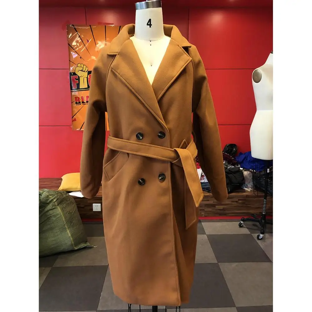 Leiouna Ilgomis Rankovėmis Kietas Derliaus Prarasti 2020 Naujas Mados Moterų Korėjos Diržo Paltai Pagrindinio Paltas Žiemą Šilta, Negabaritinių Outwear