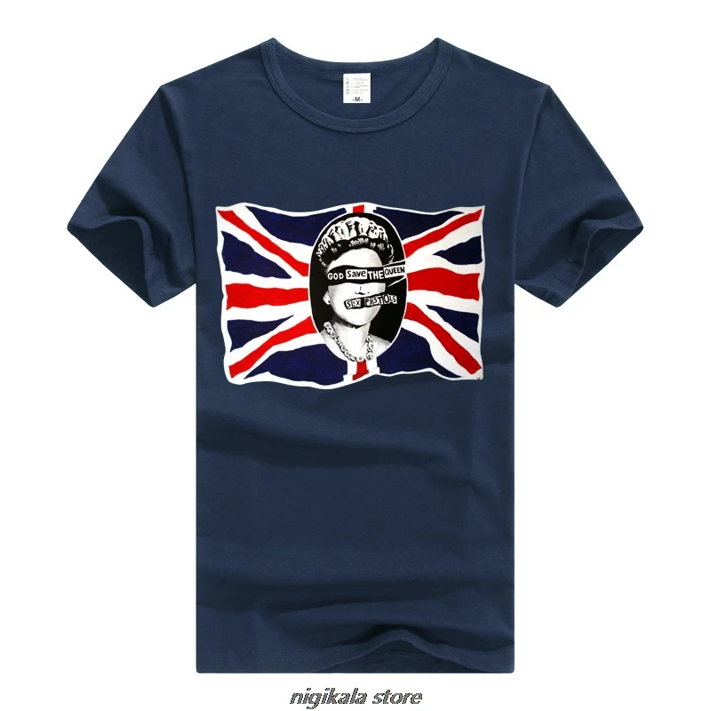 God Save the Queen Marškinėliai Punk Roko grupe T-Shirt Vyrai Marškinėlius Medvilnė Tee Drabužių, didžiosios Britanijos Vėliava
