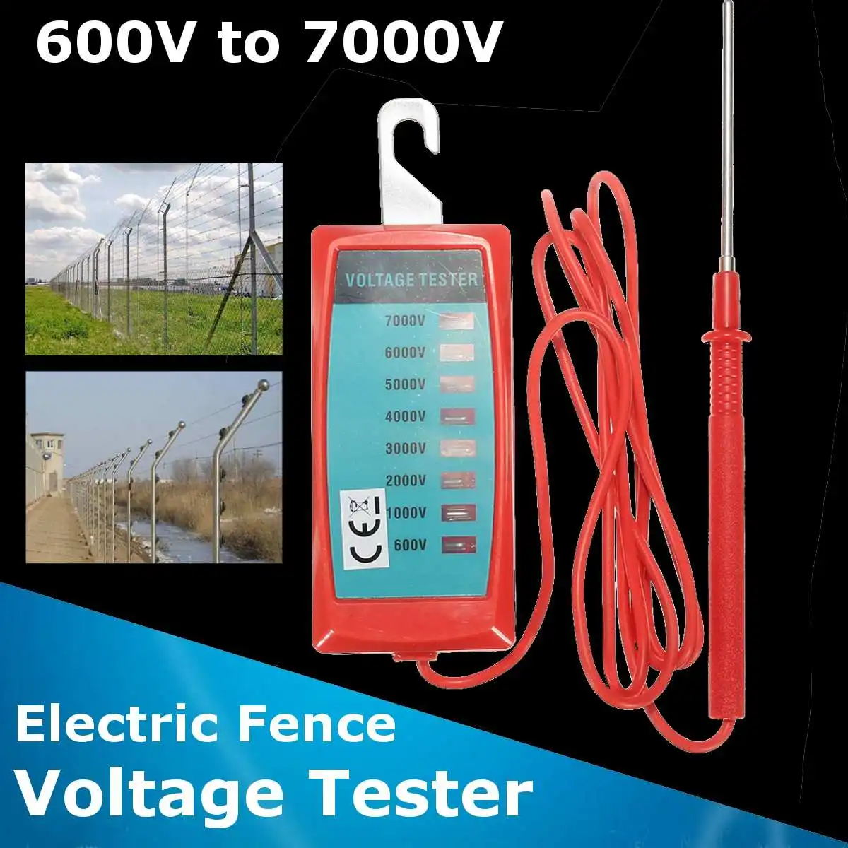 Voltmeter 600V, kad 7000V rankinių Elektrinių Tvora Įtampos Testeris Įtampos Detektorius Metrų Voltas Priemonė, Sodo Neoninės Lempos Įrankiai