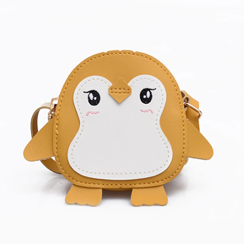 Animacinių filmų Pingvinas Monetos Rankinėje Mini Mielas Ovalo formos Užtrauktukas Vaikus Mergina Monetų Piniginė Kortelė, USB Kabelis, laisvų Rankų įranga Messenger Bag Maišeliai