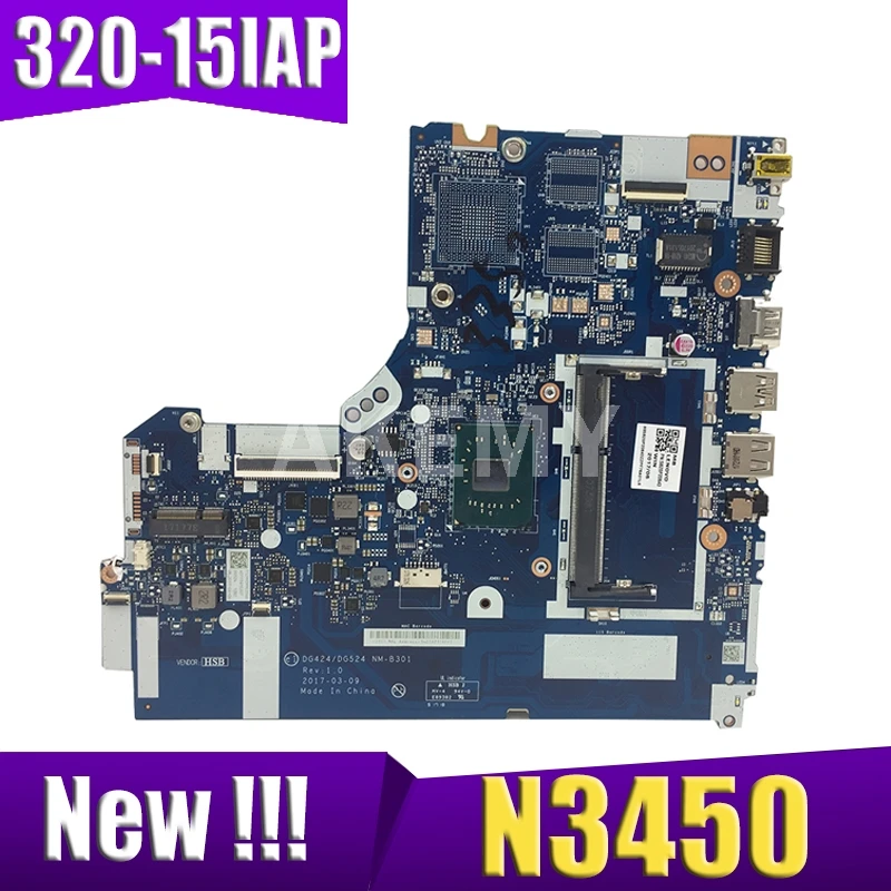 Lenovo 320-15IAP nešiojamojo kompiuterio motininė plokštė DG424 DG524 NM-B301 plokštė CPU N3450 DDR3 bandymo darbai nemokamas pristatymas 5B20P20644