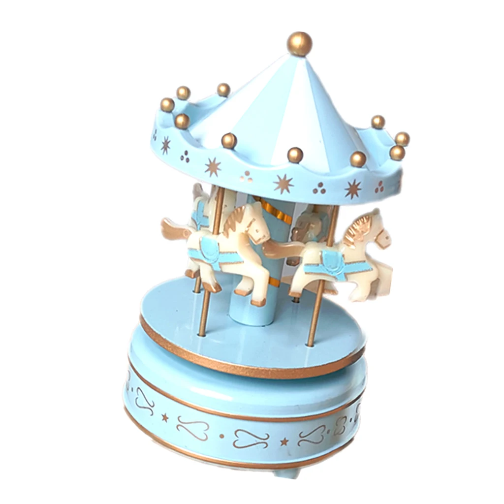 Medinis Arklys Merry-Go-Round Karuselė Muzikos Dėžės, Vaikams, Vaikams, Žaislas, Kalėdų, Gimtadienio dovana, Namų Stalo Dekoro Kavinė