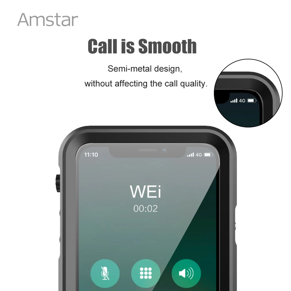 Amstar IP68 Vandeniui Telefono dėklas 360 Visas Apsauginis Dangtelis, skirtas 