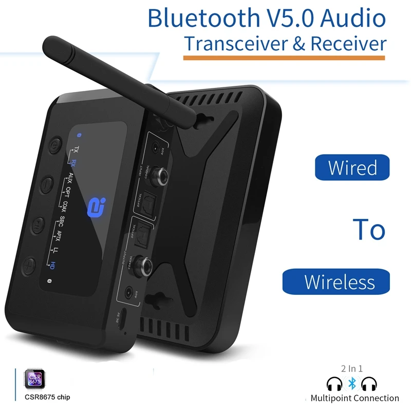 MR265 Bluetooth 5.0 HD Audio Siųstuvas, Imtuvo 2-In-1 