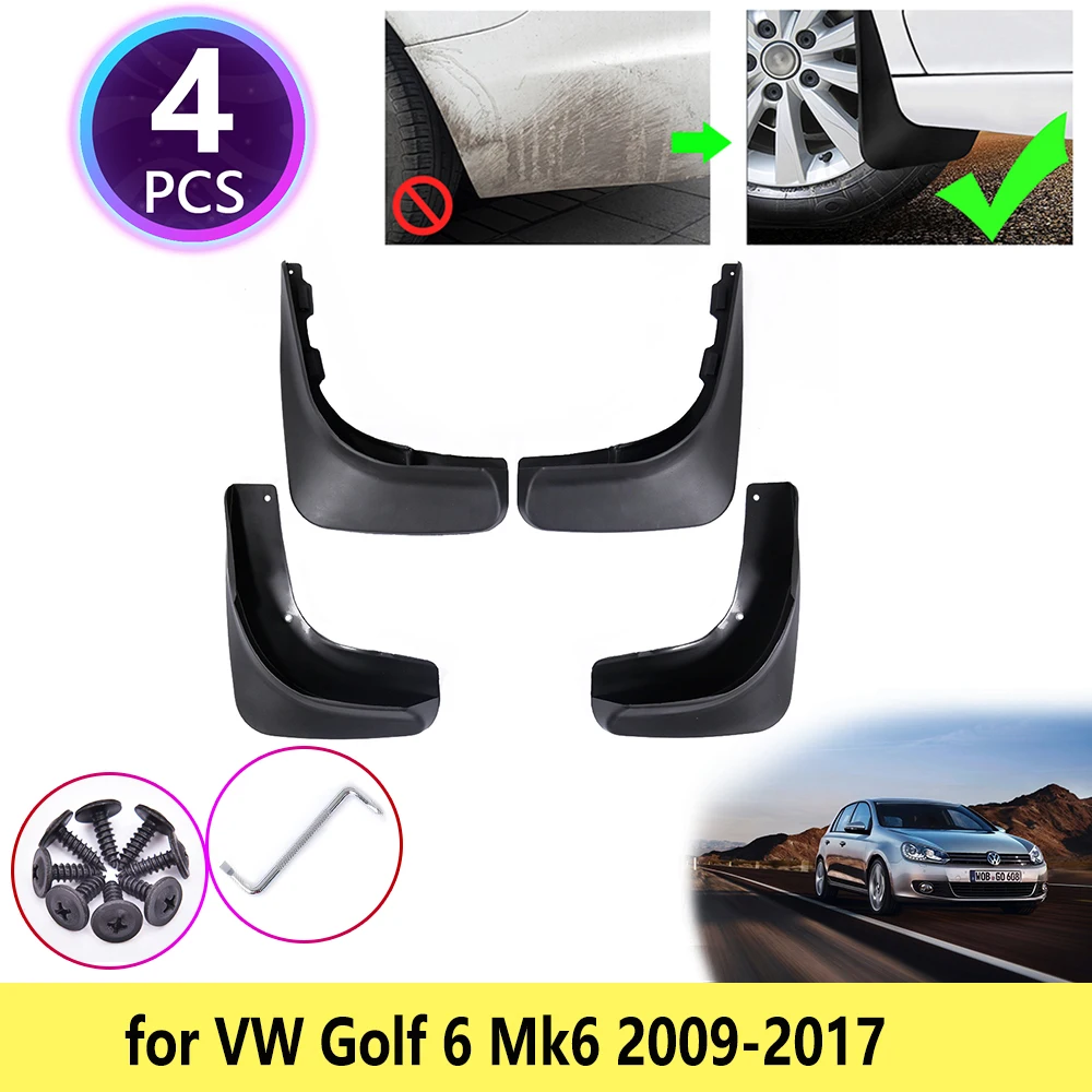 VW Volkswagen Golf 6 Mk6 2009 M. 2010 M. 2011 M. 2012 m. 2013 m Purvasargių Mudflap Sparnas Purvo Atvartais Pertvara Purvinas Splash Priekiniai Priedai