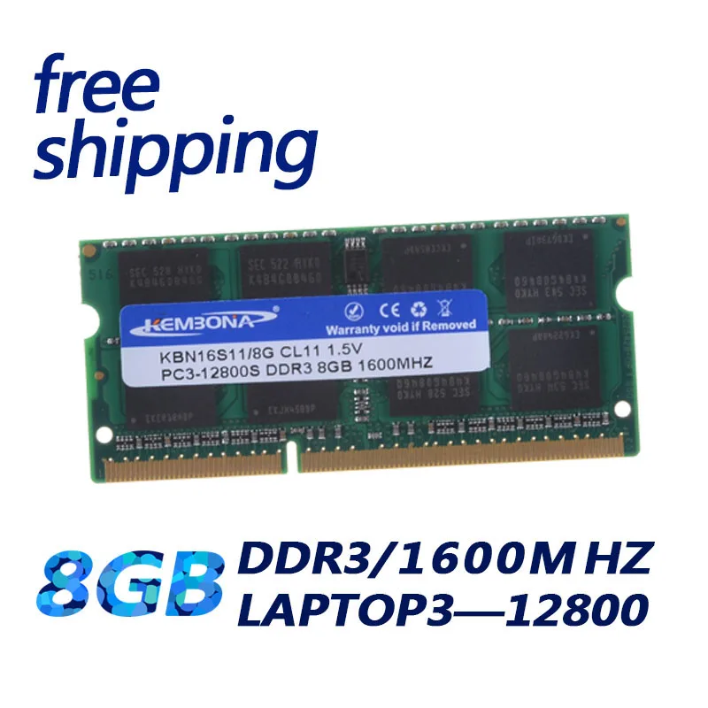 KEMBONA Nešiojamas Memoria RAM DDR3 8GB 1 600mhz 204-pin SODIMM Intel & A-M-D Sąsiuvinis KBN Lifetime Garantija