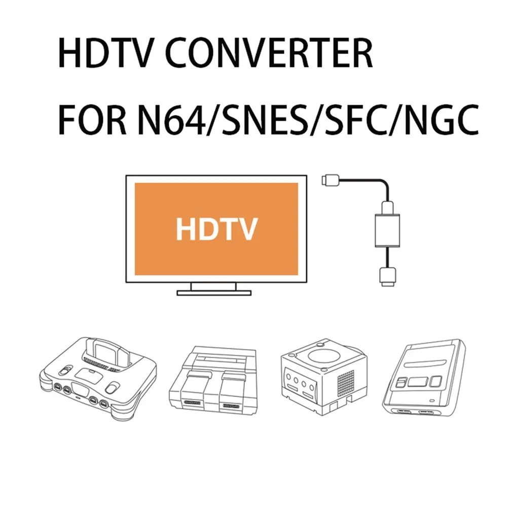 1080P-HDMI Adapteris Konverteris HD Kabelis Skirtas Nintendo 64/SNES/NGC Gamecube Konsolė, Hdmi Signalo Išvesties Adapteris