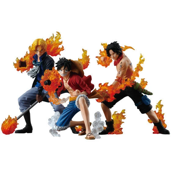 3pcs/daug 14cm Anime One Piece Ataka Optikos Luffy + Sabo + Ace PVC figūrėlių, Kolekcines, Modelį, Žaislai