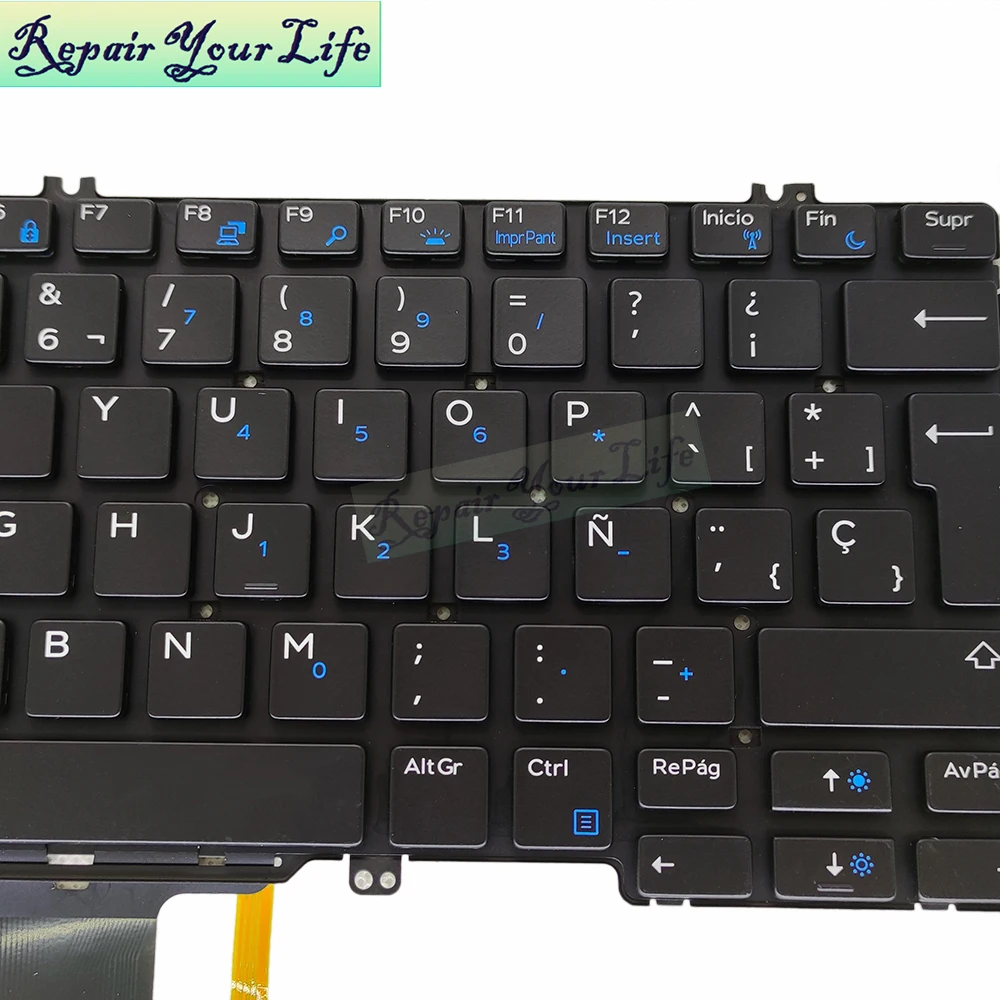 FJD8V klaviatūra su foniniu Apšvietimu, skirtą Dell Latitude 7380 7389 7390 7280 7290 5280 5290 SP ispanijos KN 0FJD8V CH200 juoda klaviatūra, naujų darbo