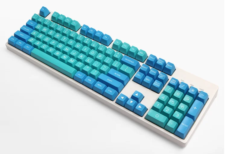 MAXKEY ocean blue keycaps SA Double shot ABS keycap 134 klavišus MX jungiklis mechaninė klaviatūra