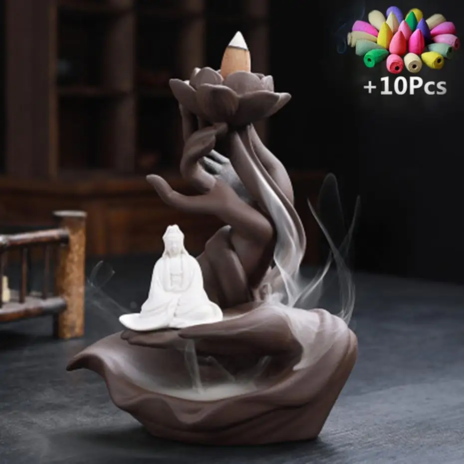 Keramikos Moliuskui Smilkalų Degiklis Porceliano Budistų Censer Turėtojas Stick Kūgio formos Bokštas Smilkalai