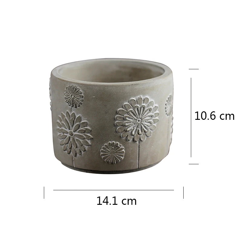 Betono Sodinamoji Silikono Formos Apvalių Žiedų Reljefinis Cemento Pelėsių Rankų Darbo Sodo Bonsai Dekoravimo Įrankiai