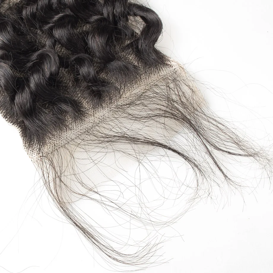 Skaidri Nėriniai Priekinės 4x4 Uždarymo Garbanotas Žmogaus Plaukai Trumpi Gamtos PrePlucked Hd Nėrinių Šveicarijos Nėrinių Remy Plaukų Juodosios Moterų 130%
