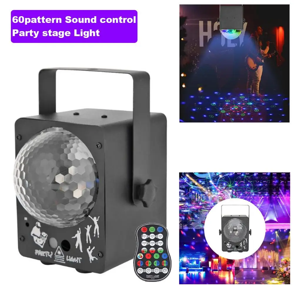 60/90pattern RGB Disco Šviesos diodų (LED) Lazerio Projektorius Scenos Šviesos DJ Garso Kontrolės Namuose, Vestuvės, Kalėdos, Šalies Scenos Apšvietimo Efektas