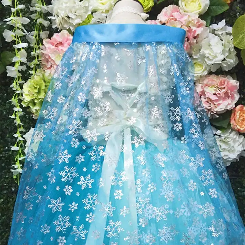 Plotis 150cm Princesė Dress BLIZGUČIAI Audinio Mėlynos spalvos Snaigės Organza Audinio Snaigės Siuvimo PASIDARYK pats Sijonas Rankų darbo Medžiaga Kalėdų Dekoro