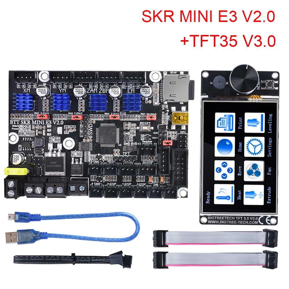 BIGTREETECH SKR MINI E3 V2.0 Kontrolės Valdyba Su TMC2209 3D Spausdintuvo Dalys+TFT35 V3.0 Touch Ekranas+WIFI+DCDC5V Už Ender 3/5 CR10