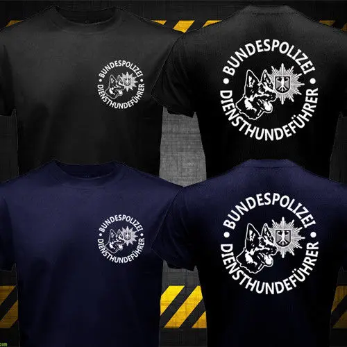 Vokietijoje Policijos Šuo K9 Bundespolizei Šuo Prižiūrėtojas Vokiečių Aviganis Naujas Vyrų Marškinėliai Mados Populiarus Stilius Žmogus T-Shirt Dizainas Marškinėliai