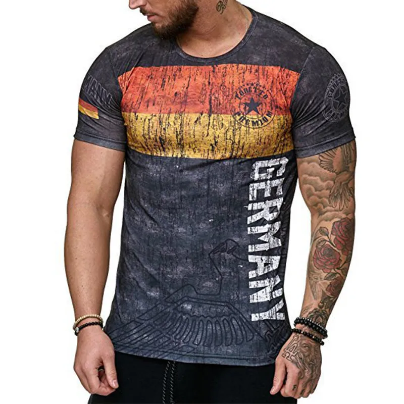 3D spausdinimo ispanijos vėliavos, marškinėliai, vyriški marškinėliai atsitiktinis sporto trumpas rankovėmis slim vasaros marškinėliai Tee O-kaklo t-shirt futbolo viršūnės