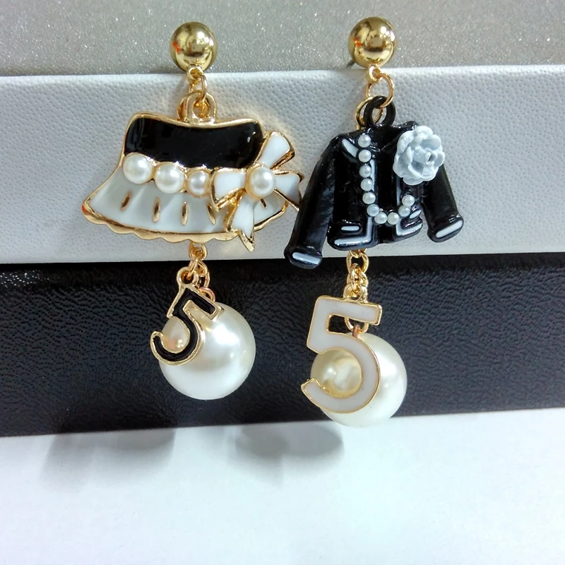 Garsaus dizaino aukso perlo auskaru moterų skaičius 5 bžūp madinga papuošalai