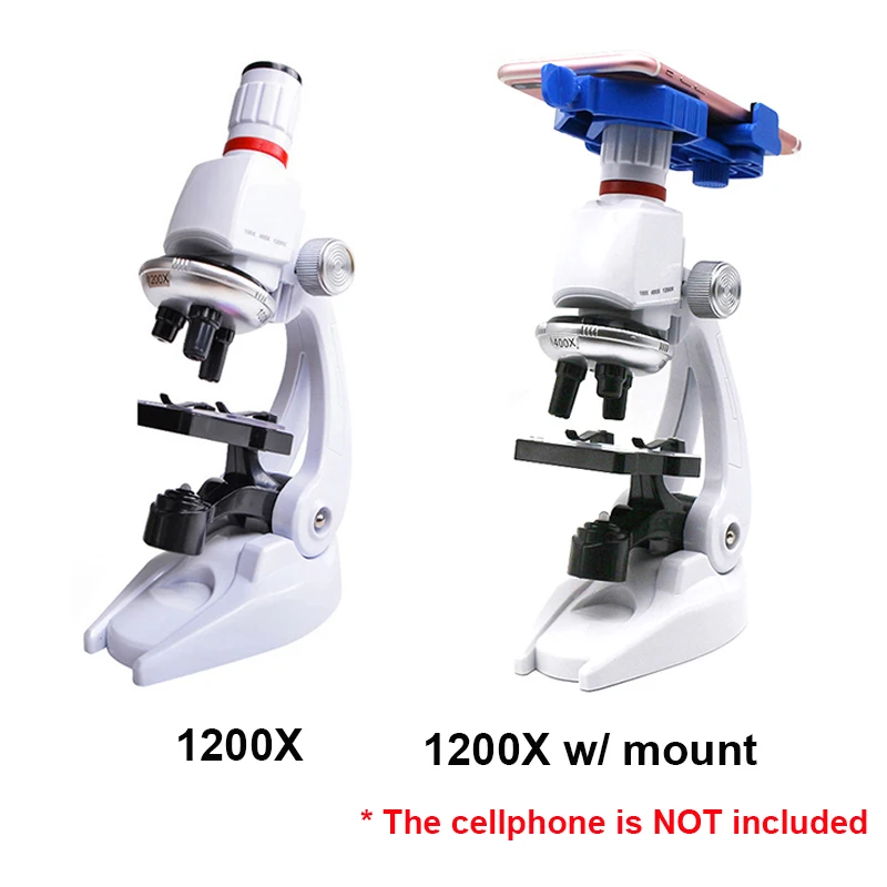 1200X Vaikų Žaislas Biologinio Mikroskopo Rinkinys Dovanų Monokuliariniai Mikroskopas su Mount Biologinio Eksperimento Įrankis f/ Pagrindinis Studentas