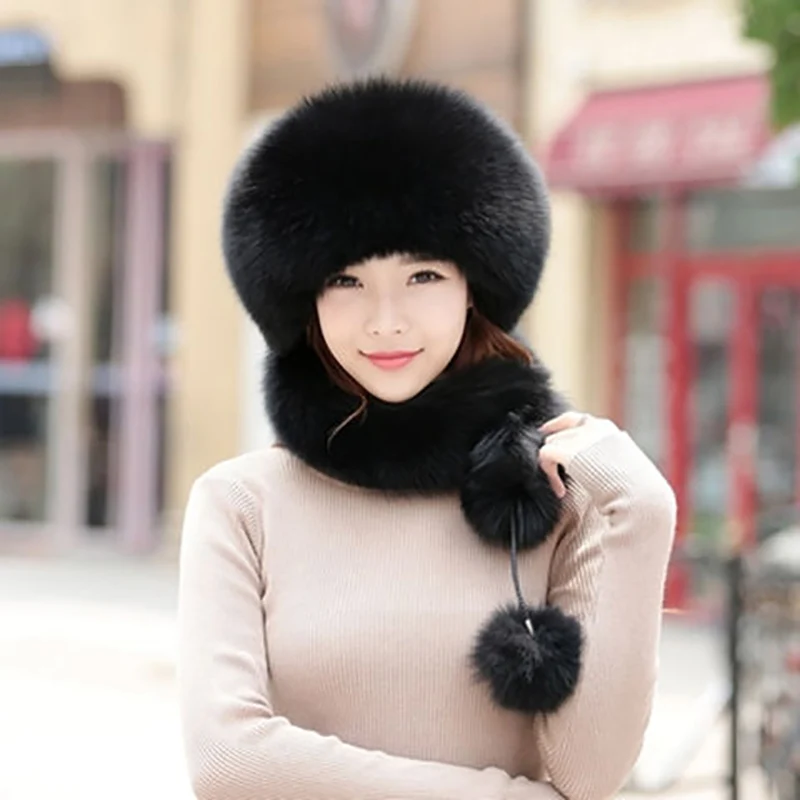 Moterų Žiemos Skrybėlę Naujų Kailinių Lapės, Audinės Kailiniai Sutirštės Šilta Žieminė Kepurė kupolo formos mongolų, rusijos Skrybėlę Kepuraitės Moterų Žiemos Skrybėlę