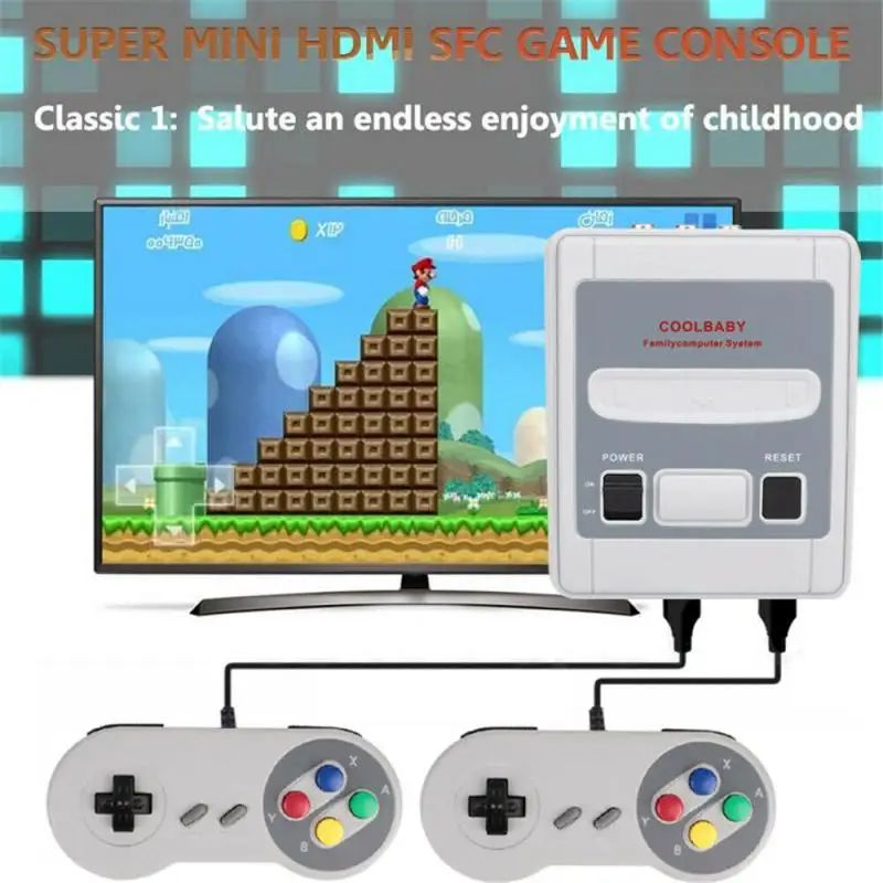 HD Retro Mini TV Žaidimas Atveju Retro 8 Bitų Vaizdo Žaidimų Konsolę Su Dviem Gamepad Built-In 620 Žaidimų Nešiojamą Žaidimų Žaidėjas SFC