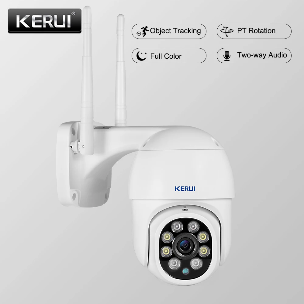 KERUI HD 1080P Wi-fi IP Kamera Namų Saugumą, Lauko PTZ Stebėjimo Kameros Spalvotas Naktinis Matymas, Judesio Aptikimo Signalizacijos