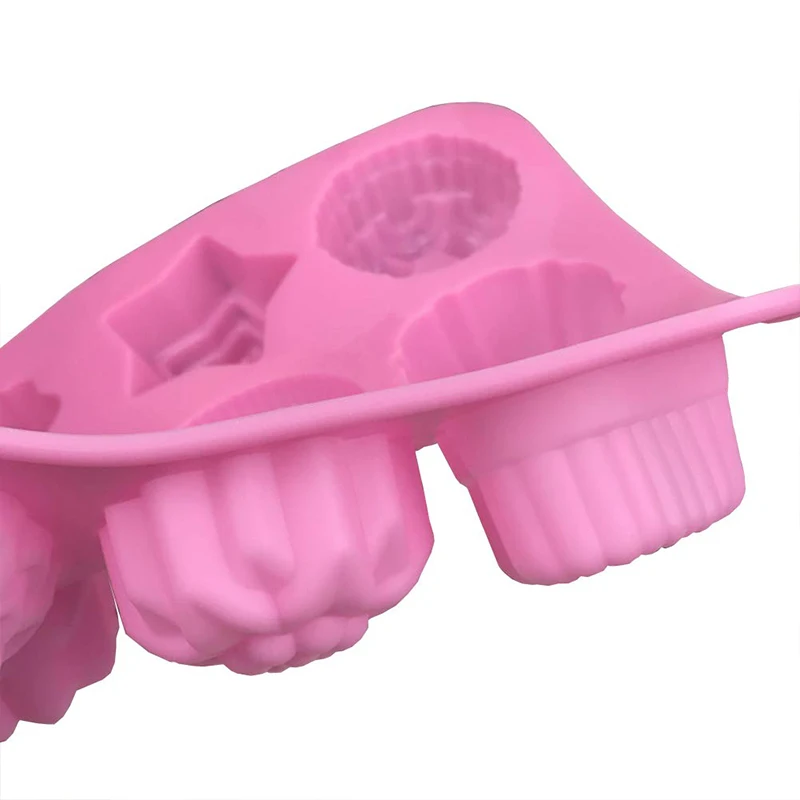 Non-Stick Silikono 3D Širdies Minkštas Pyragas Chocolce Ledo Kubo Formos Gėlių Pudingo, Želė Sausainiai Keksiukų Kepimo Formos Keksiukų Skardą