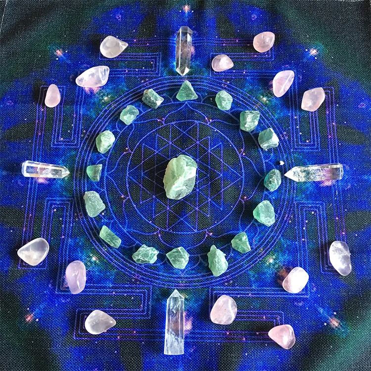 45X45CM Mandala Energijos Kristalų Medžiaga Būrimą staltiesė stalo žaidimas altoriaus Priedai Žaidimų Taro oracle staltiesė