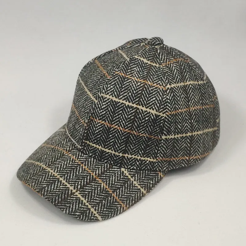 Reguliuojamas pledas tvido derliaus vyrams bžūp šalies beisbolo kepurę dark grey lt.rudos smėlio spalvos