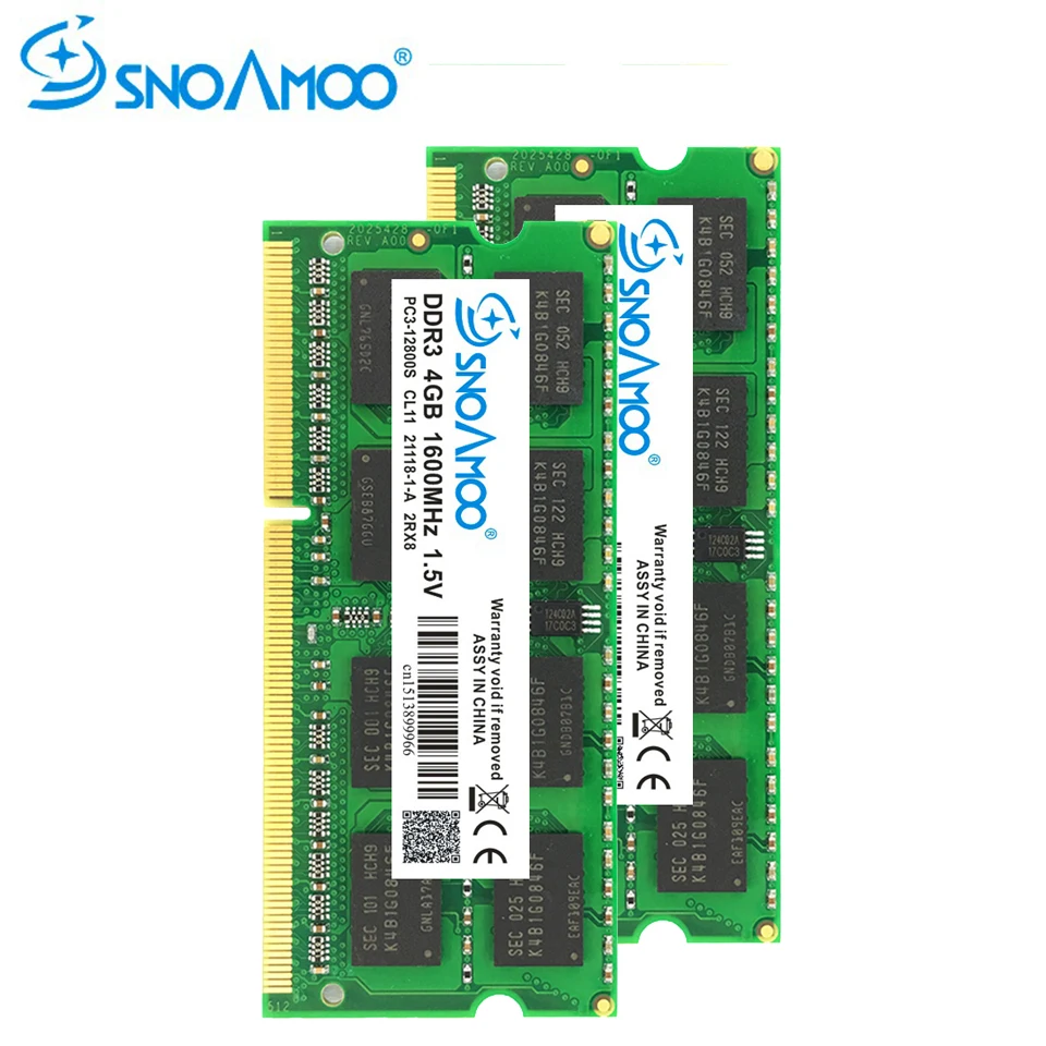 SNOAMOO Nešiojamojo kompiuterio Atmintis 2GB DDR3 4GB 1333MHz 1 600mhz PC3-10600S 1,5 V SO-DIMM Laptopo Ram