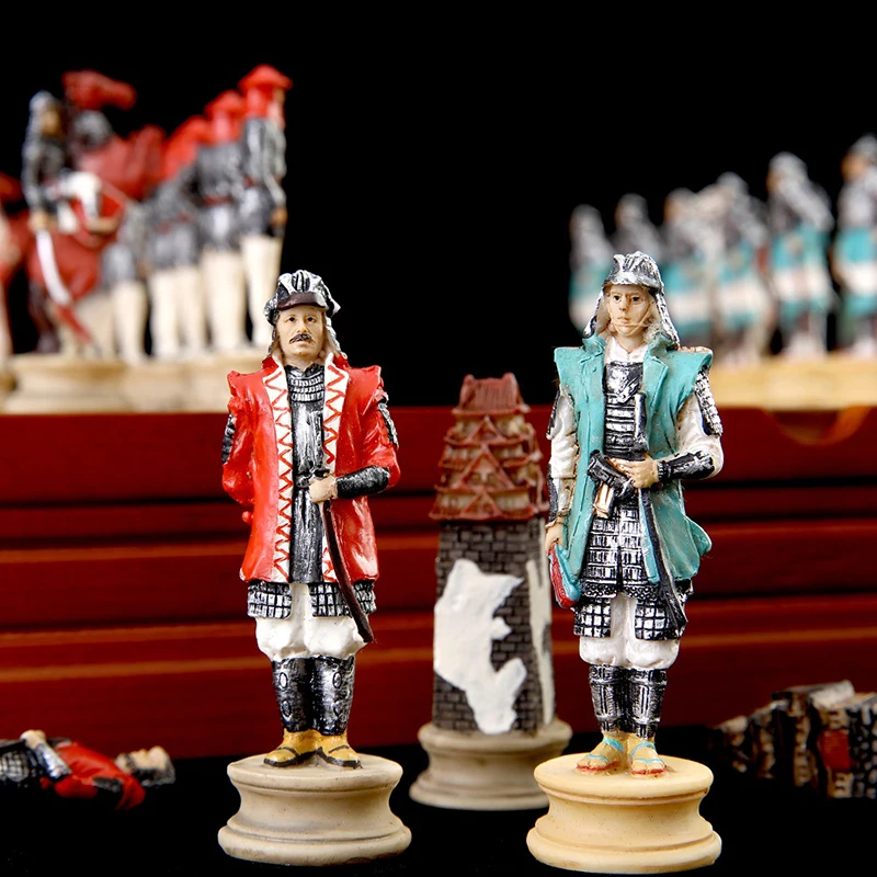 Šachmatų Rinkinį Odos Šachmatų Lenta Istorijos Tema Japonijos Kariaujančių Valstybių Laikotarpiu, Šachmatų Rinkiniai Šachmatų Rinkinį, Prabangus Tematikos Šachmatai