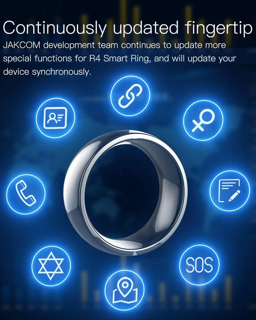 Jakcom R4 Protingas Žiedo vandeniui atsparus dulkėms rudenį-pagrįsti NFC Electronics Mobile 