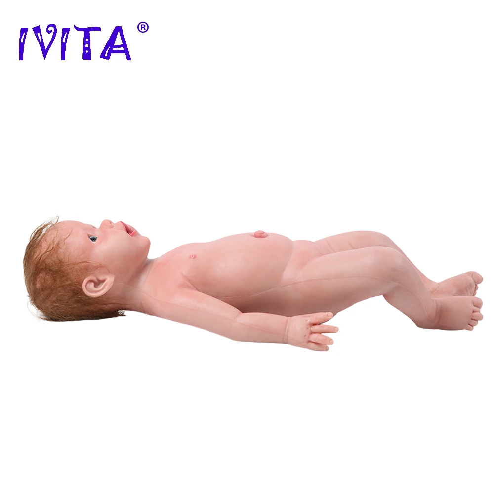 IVITA WG1515RH 50cm Aukštos Kokybės Realus Visą Silikono Naujai Atgimsta Kūdikiams, Minkšti, Tikroviški Mergina, Žaislai, Kūdikių Lėlės su Plaukų