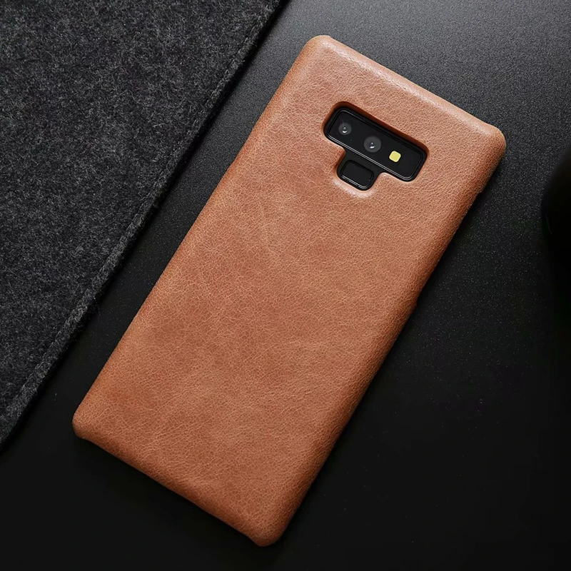 9 pastaba Derliaus karvės odos Šveitimas natūralios Odos Back Case for Samsung Galaxy Note 9 Ultra Plonas Atgal Atvejais Realus Odos Atgal Fundas